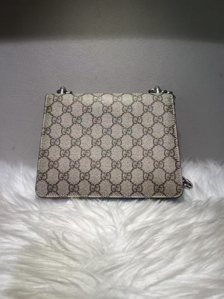 GUCCI Dionysus Beige Canvas Crossbody Bag