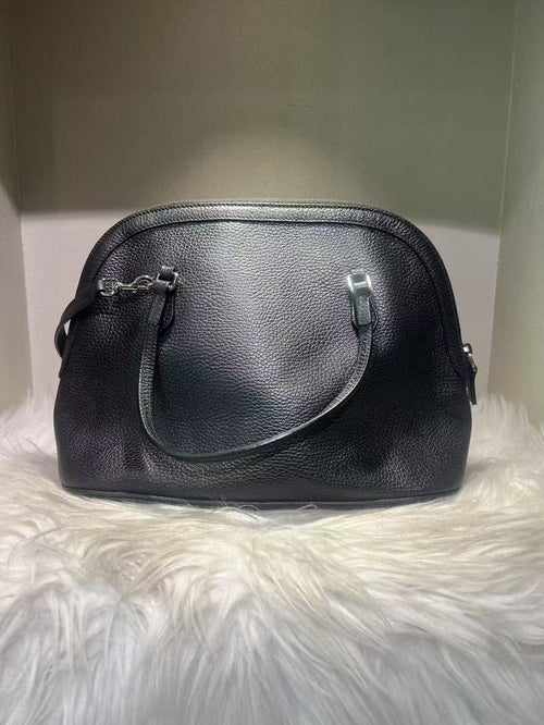 Gucci Black Leather Dome Satchel Bag