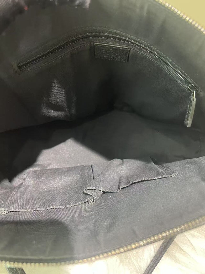 Gucci Black Leather Dome Satchel Bag