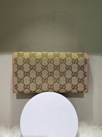 GUCCI Heartbit Wallet Beige Canvas Wallet