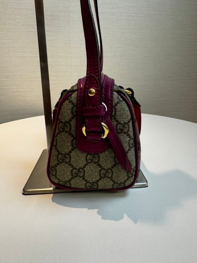 Gucci GG Monogram Canvas Red Top Handle Bag