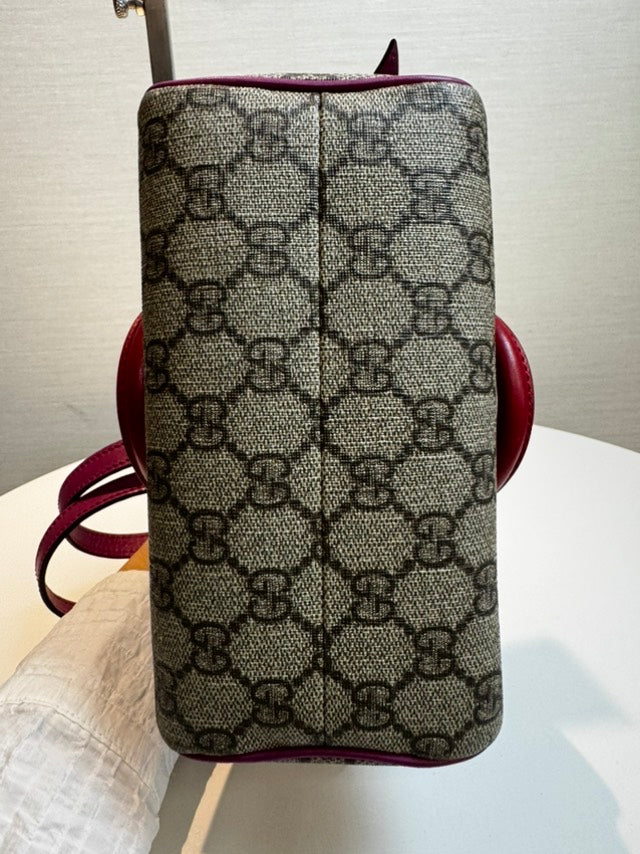 Gucci GG Monogram Canvas Red Top Handle Bag