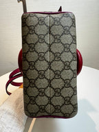 Gucci GG Monogram Canvas Red Top Handle Bag