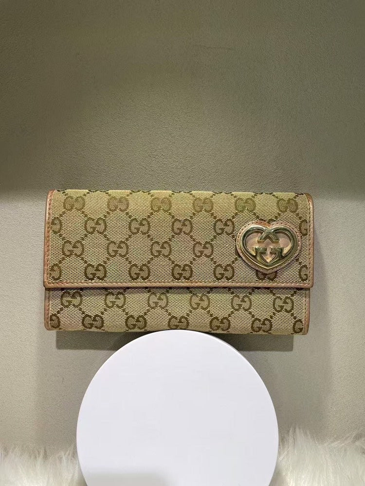 GUCCI Ophidia Beige Canvas Wallet