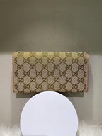 GUCCI Ophidia Beige Canvas Wallet