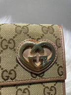 GUCCI Ophidia Beige Canvas Wallet
