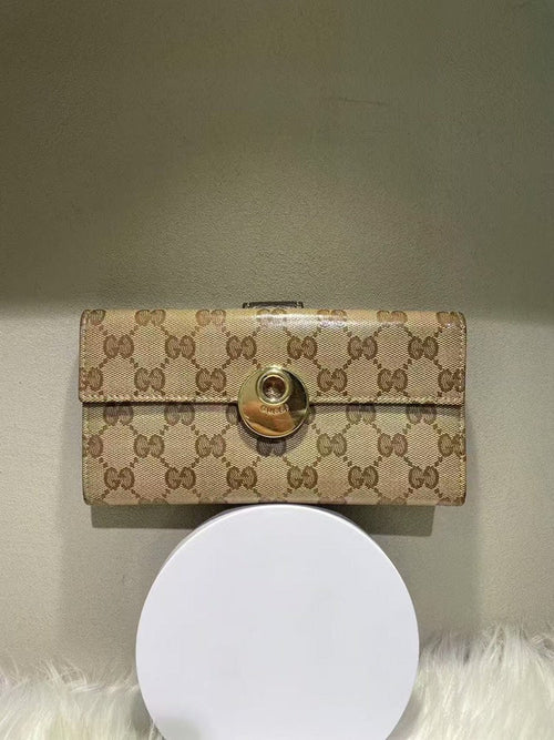 GUCCI GG Monogram Beige Canvas Wallet