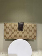 GUCCI GG Monogram Beige Canvas Wallet