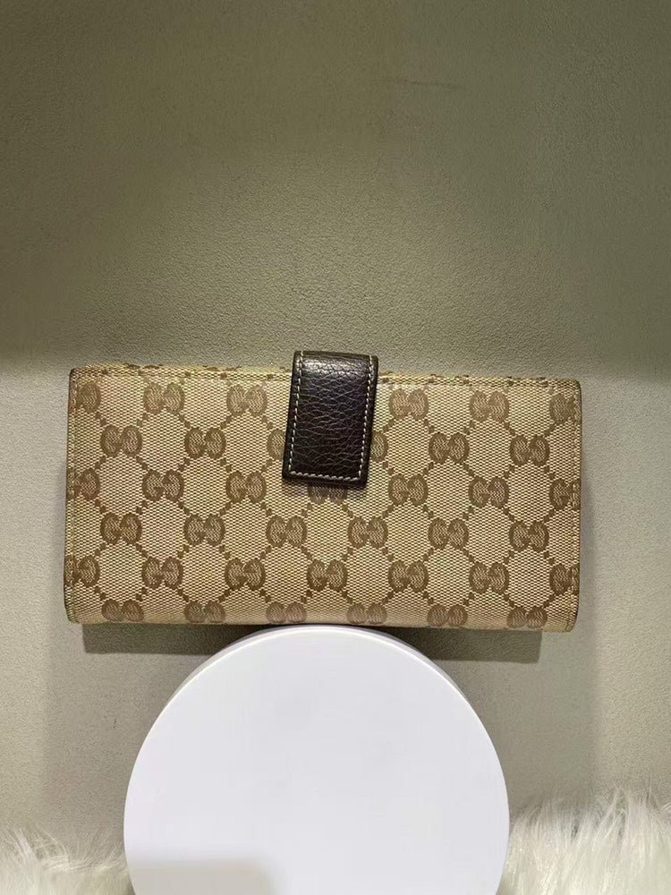 GUCCI GG Monogram Beige Canvas Wallet