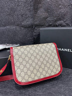 Gucci Red Horsebit 1955 Shoulder Bag 25.5cm×18cm Canvas & Leather
