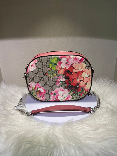 Gucci GG Blooms Pink Canvas Crossbody Bag