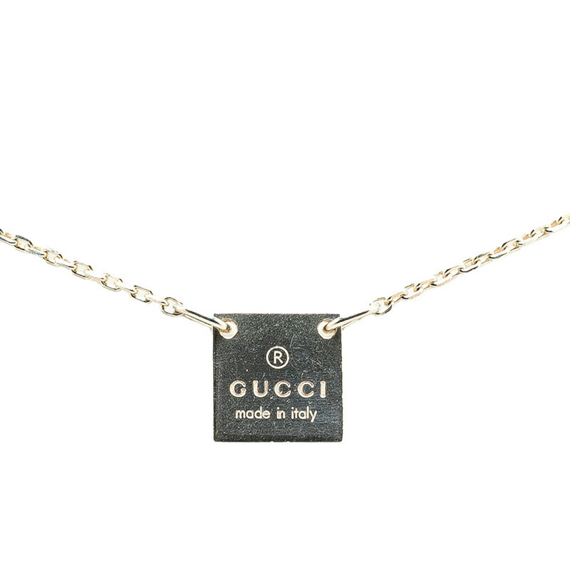 Gucci Logo Plate SV925 Necklace