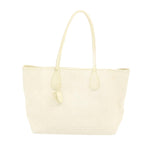 CHRISTIAN DIOR Panarea Tote Bag ted Canvas White  rd1228