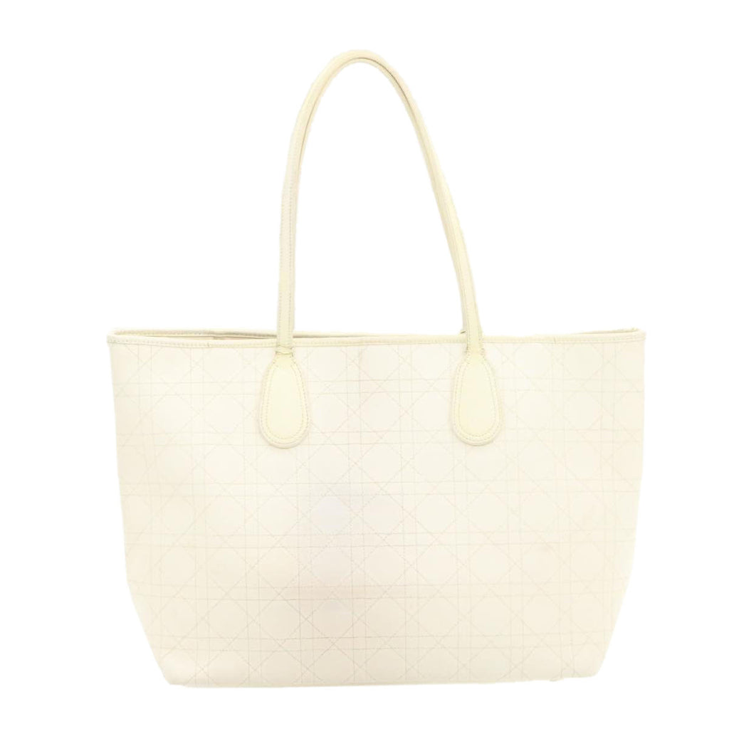 CHRISTIAN DIOR Panarea Tote Bag ted Canvas White  rd1228