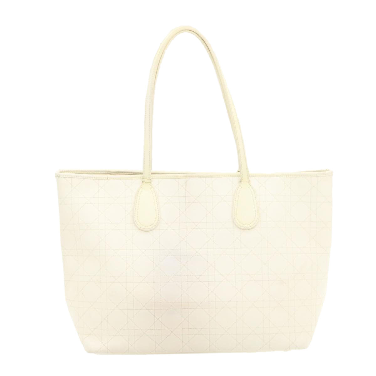 CHRISTIAN DIOR Panarea Tote Bag ted Canvas White  rd1228
