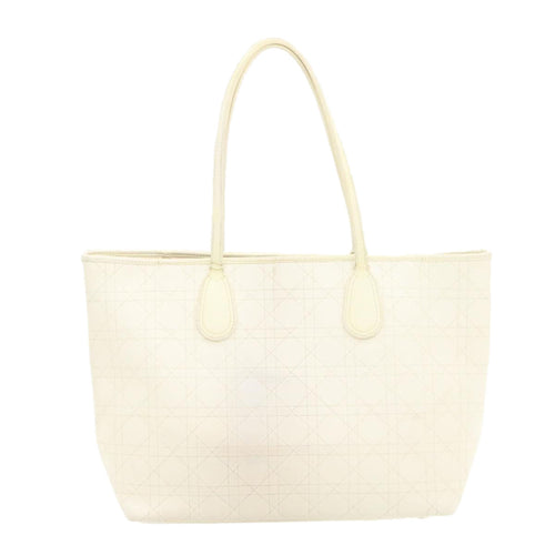 CHRISTIAN DIOR Panarea Tote Bag ted Canvas White  rd1228