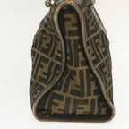 FENDI Zucca Canvas Hand Bag Brown Black  rd1310