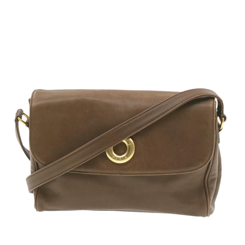CELINE ring Shoulder Bag Leather Brown  rd1551