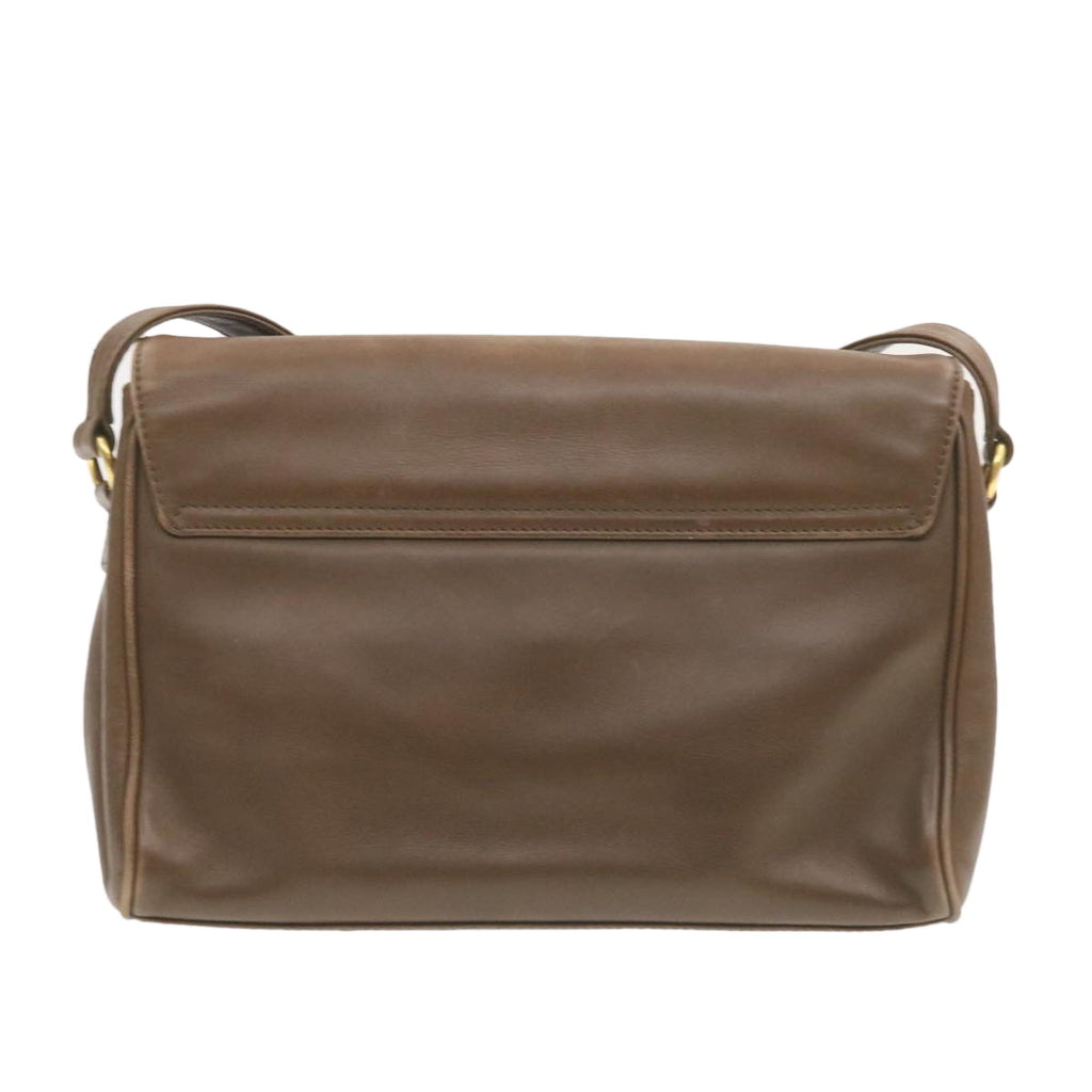 CELINE ring Shoulder Bag Leather Brown  rd1551