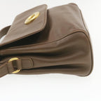 CELINE ring Shoulder Bag Leather Brown  rd1551