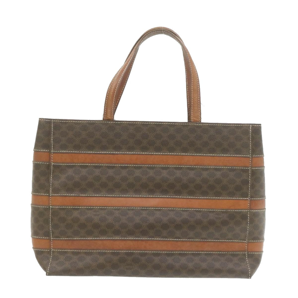 CELINE Macadam Canvas Tote Bag PVC Leather Brown  rd1995