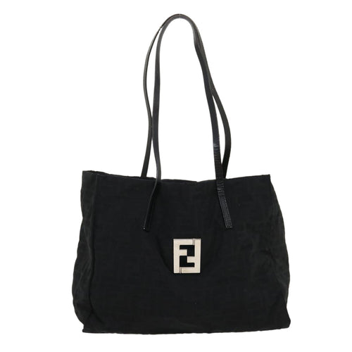 FENDI Zucca Canvas Tote Bag Nylon Blackrd2078