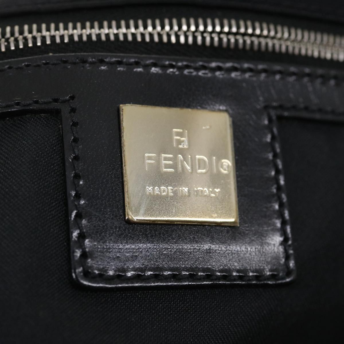 FENDI Zucca Canvas Tote Bag Nylon Blackrd2078