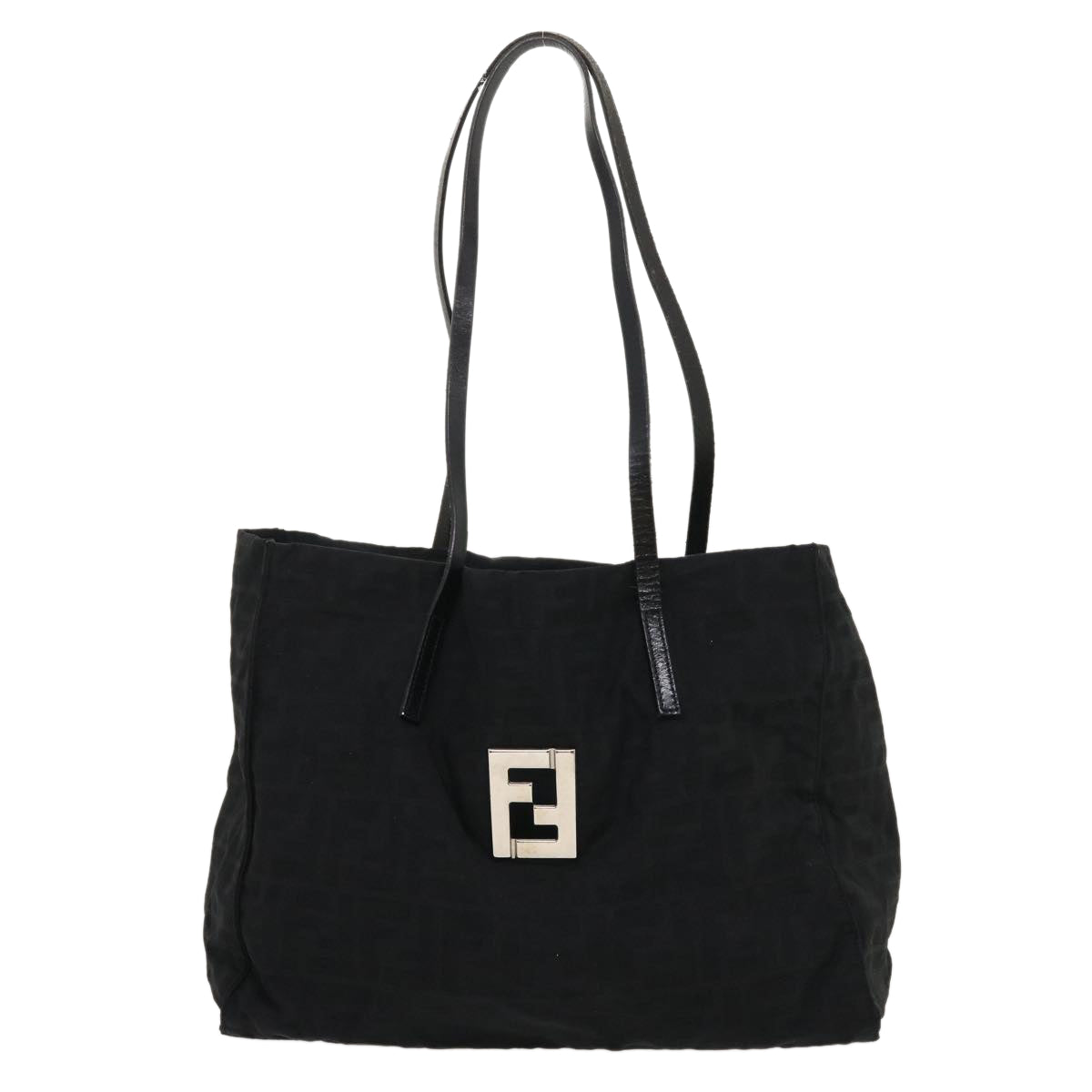 FENDI Zucca Canvas Tote Bag Nylon Blackrd2078