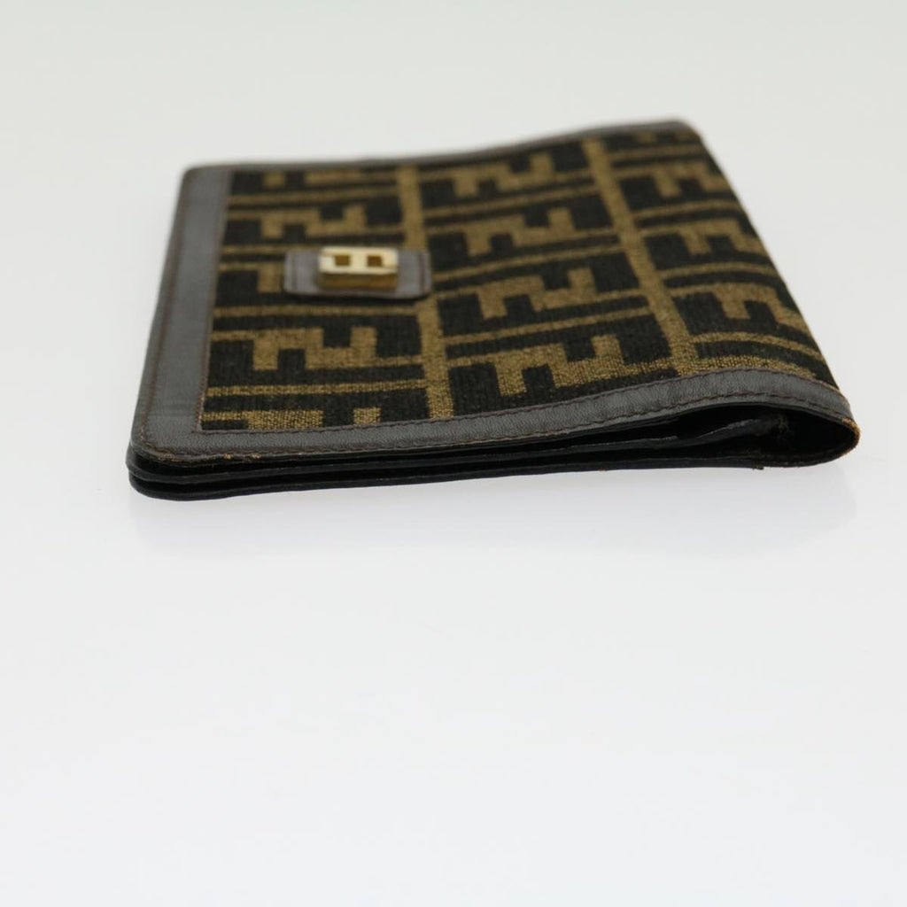 FENDI Zucca Canvas Wallet Brown Black  rd2162