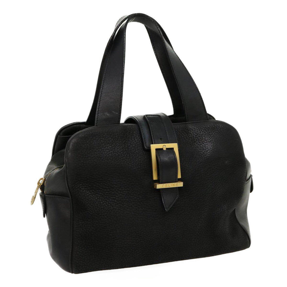 CELINE Hand Bag Leather Black  rd2165