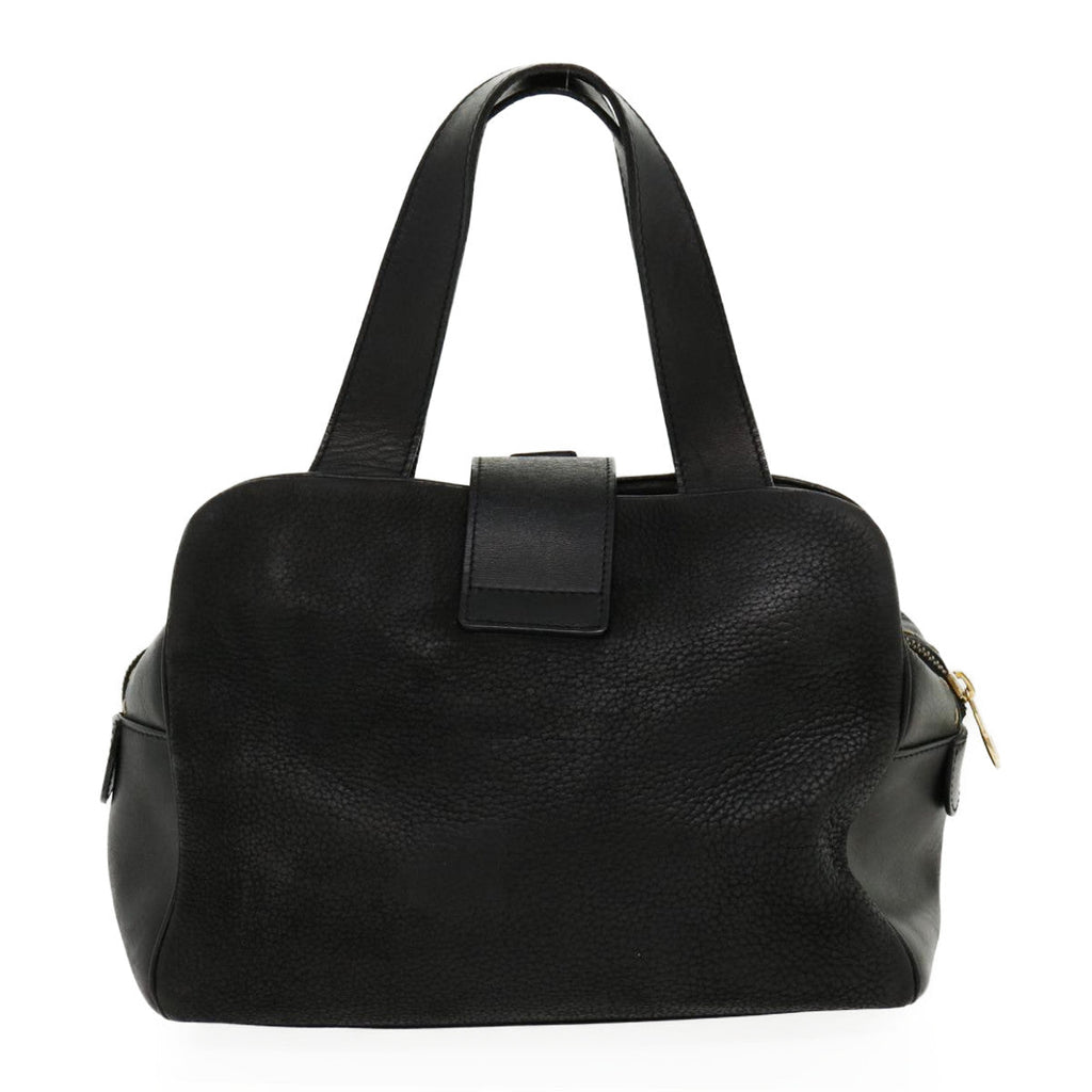 CELINE Hand Bag Leather Black  rd2165