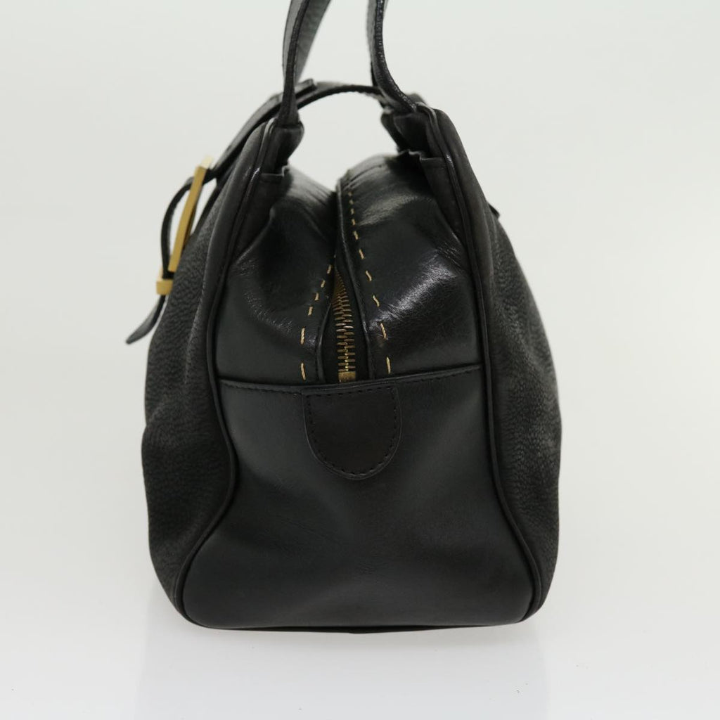 CELINE Hand Bag Leather Black  rd2165