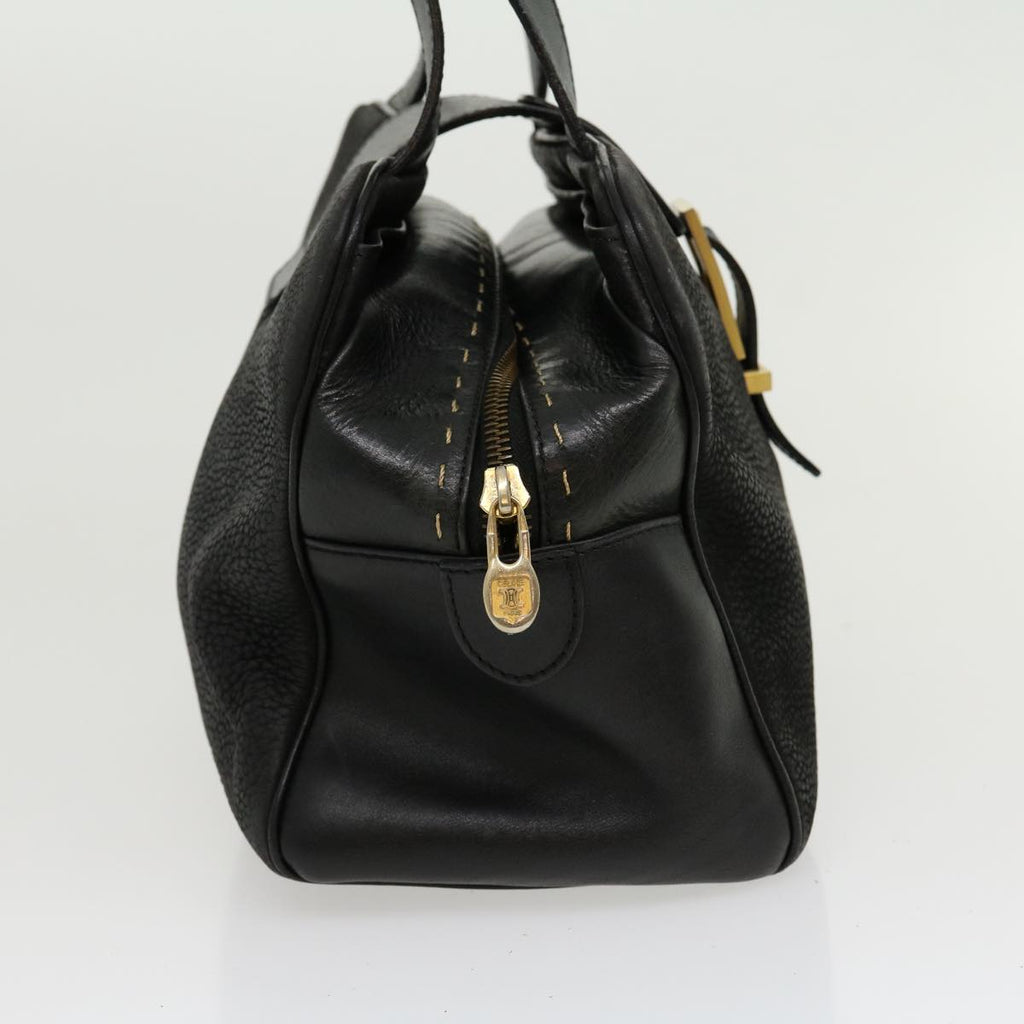 CELINE Hand Bag Leather Black  rd2165