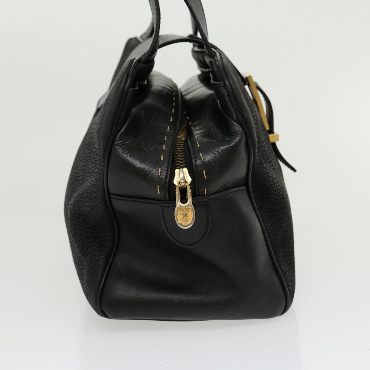 CELINE Hand Bag Leather Black  rd2165