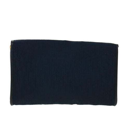 CHRISTIAN DIOR Trotter Canvas Chain Shoulder Bag Navy  rd2392