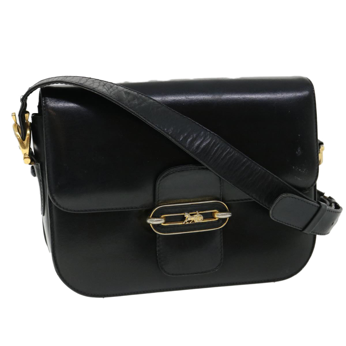 CELINE Shoulder Bag Leather Black  rd3515