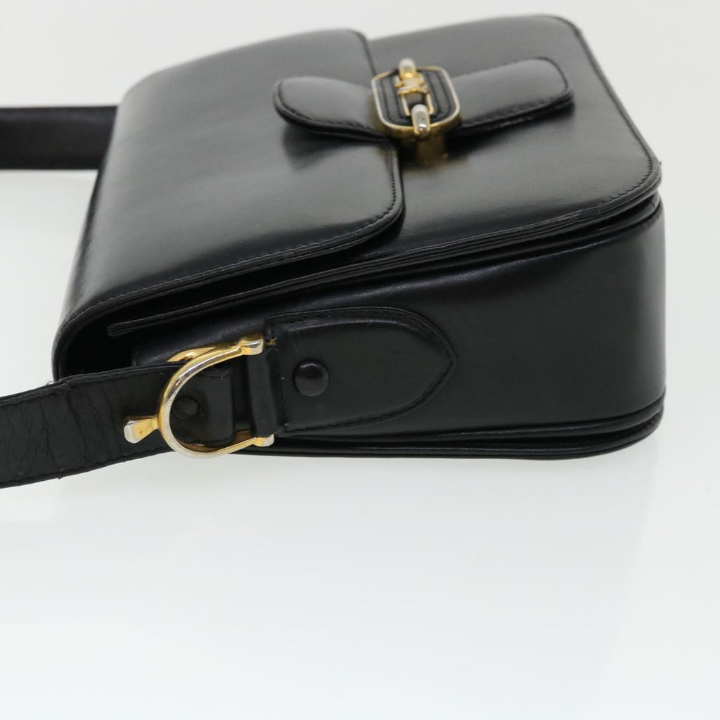 CELINE Shoulder Bag Leather Black  rd3515