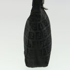 FENDI Zucchino Canvas Shoulder Bag Blackrd3664