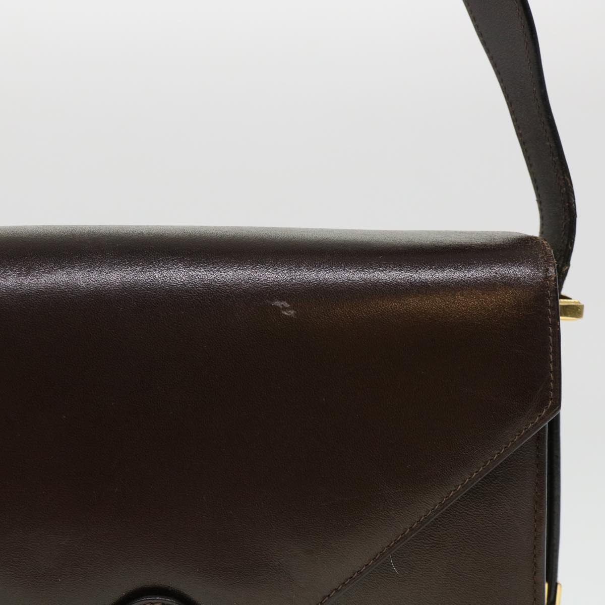 CELINE Horse Carriage Shoulder Bag Leather Brown Auth rd4366