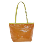 FENDI punching Tote Bag Patent leather Orange 2813-26731-008 Auth rd4723
