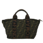 FENDI Zucca Canvas Hand Bag Black Brown  rd4762