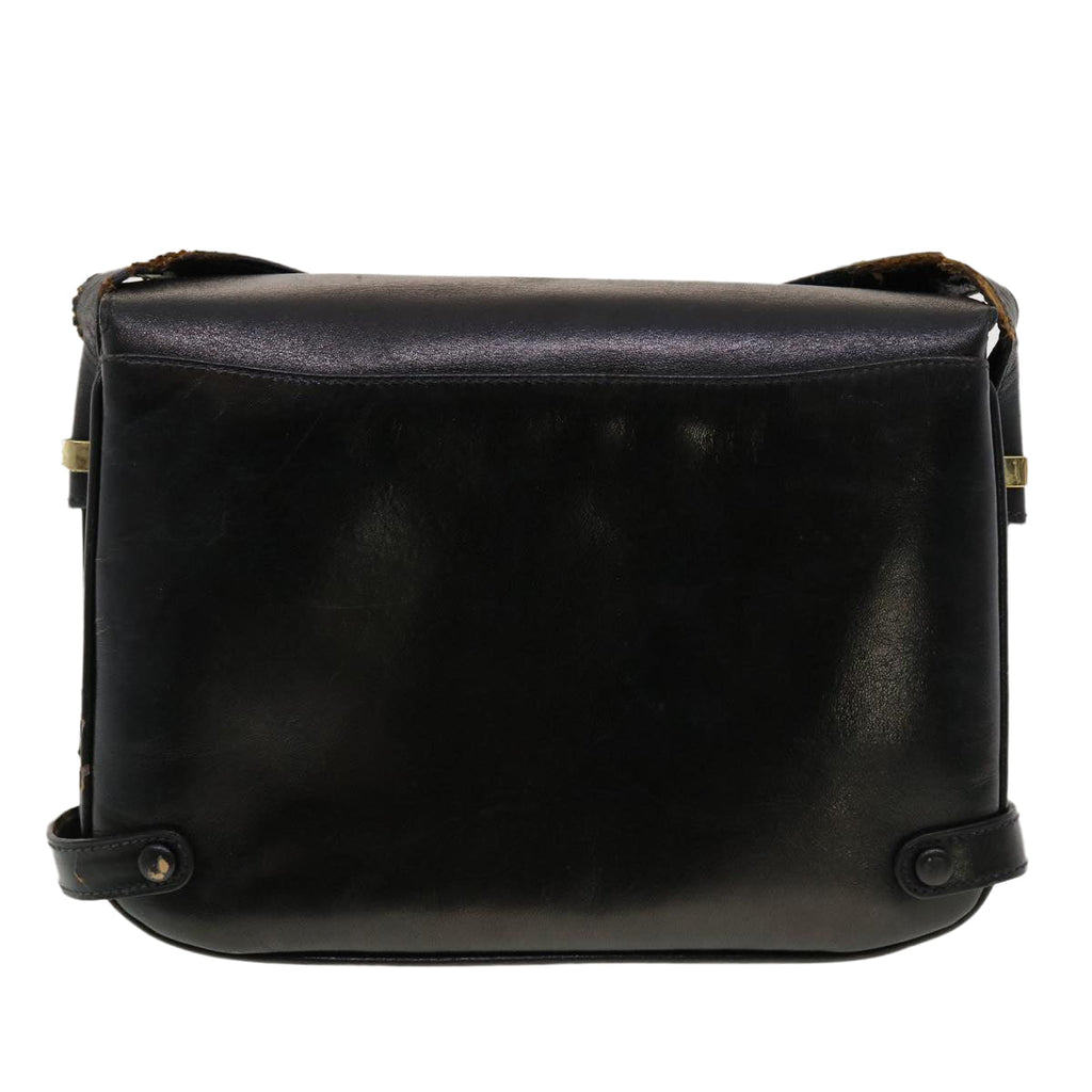 CELINE Horse Carriage Shoulder Bag Leather Black  rd4883