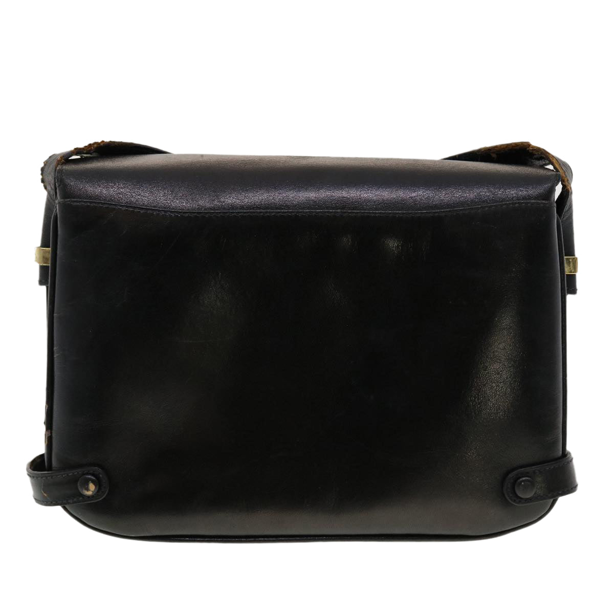 CELINE Horse Carriage Shoulder Bag Leather Black  rd4883