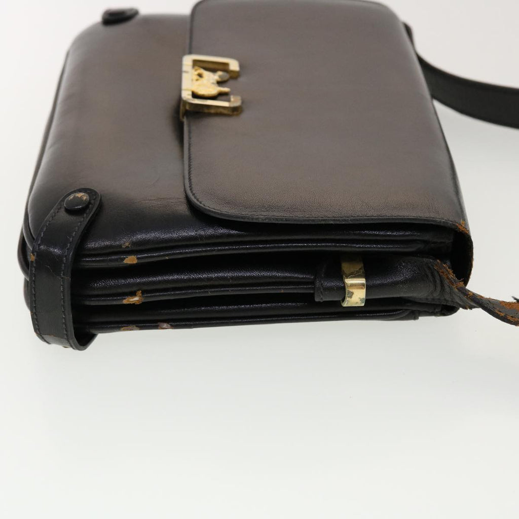 CELINE Horse Carriage Shoulder Bag Leather Black  rd4883