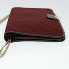 CHRISTIAN DIOR Trotter Canvas Chain Shoulder Bag Red Auth rd4917