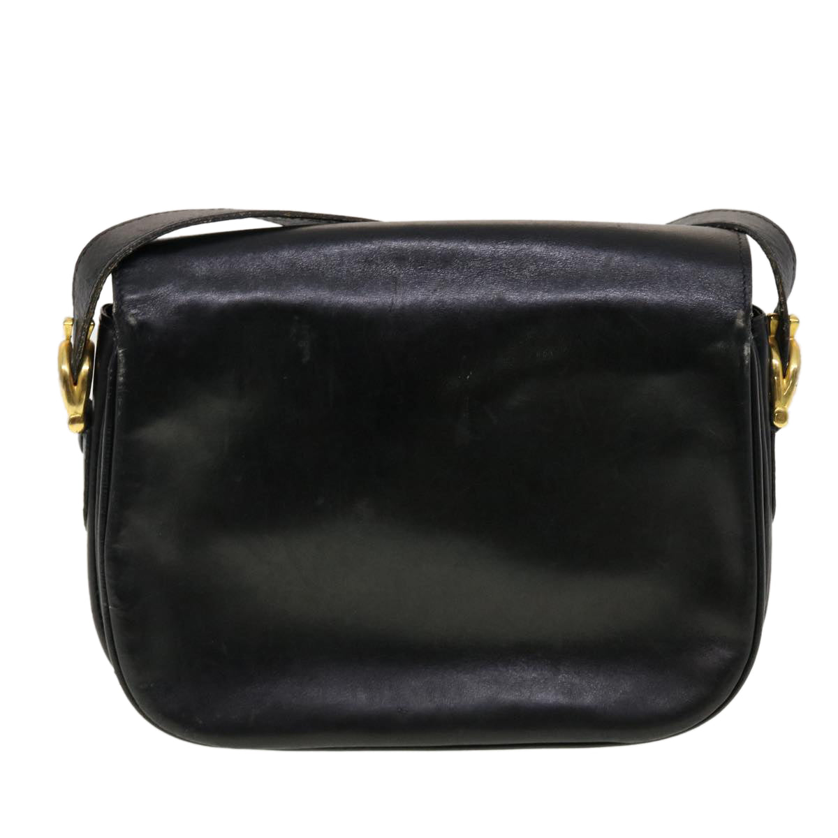 CELINE Horse Carriage Shoulder Bag Leather Black  rd4963