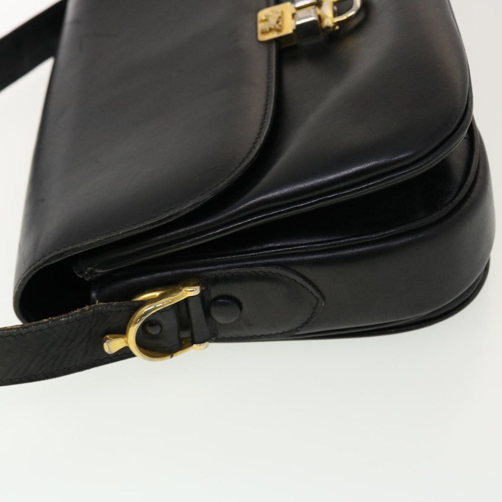 CELINE Horse Carriage Shoulder Bag Leather Black  rd4963
