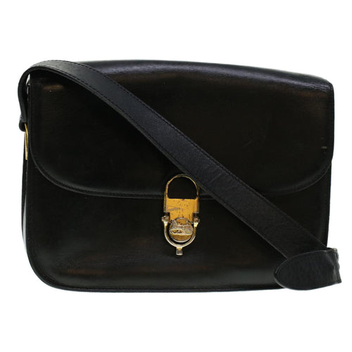 CELINE Horse Carriage Shoulder Bag Leather Black  rd5032