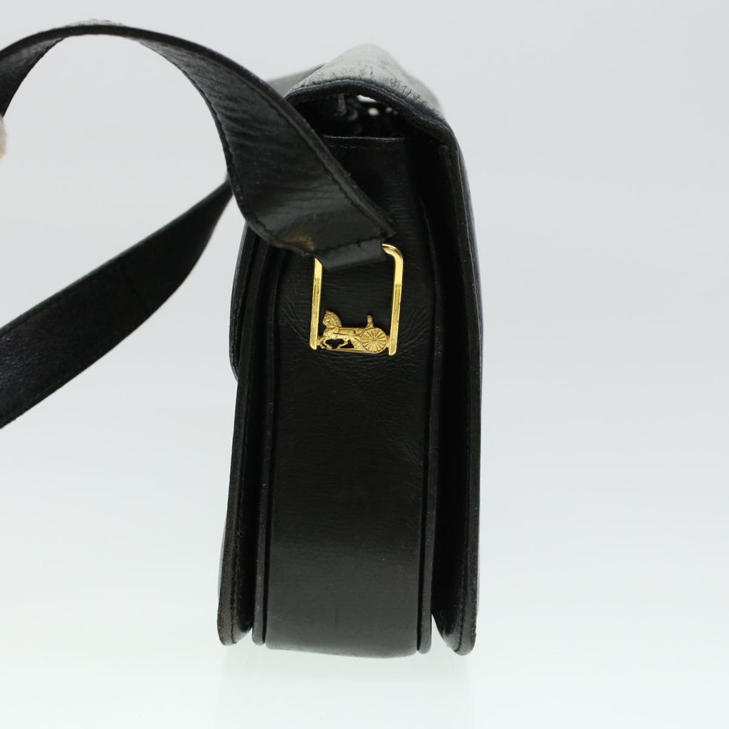 CELINE Horse Carriage Shoulder Bag Leather Black  rd5032