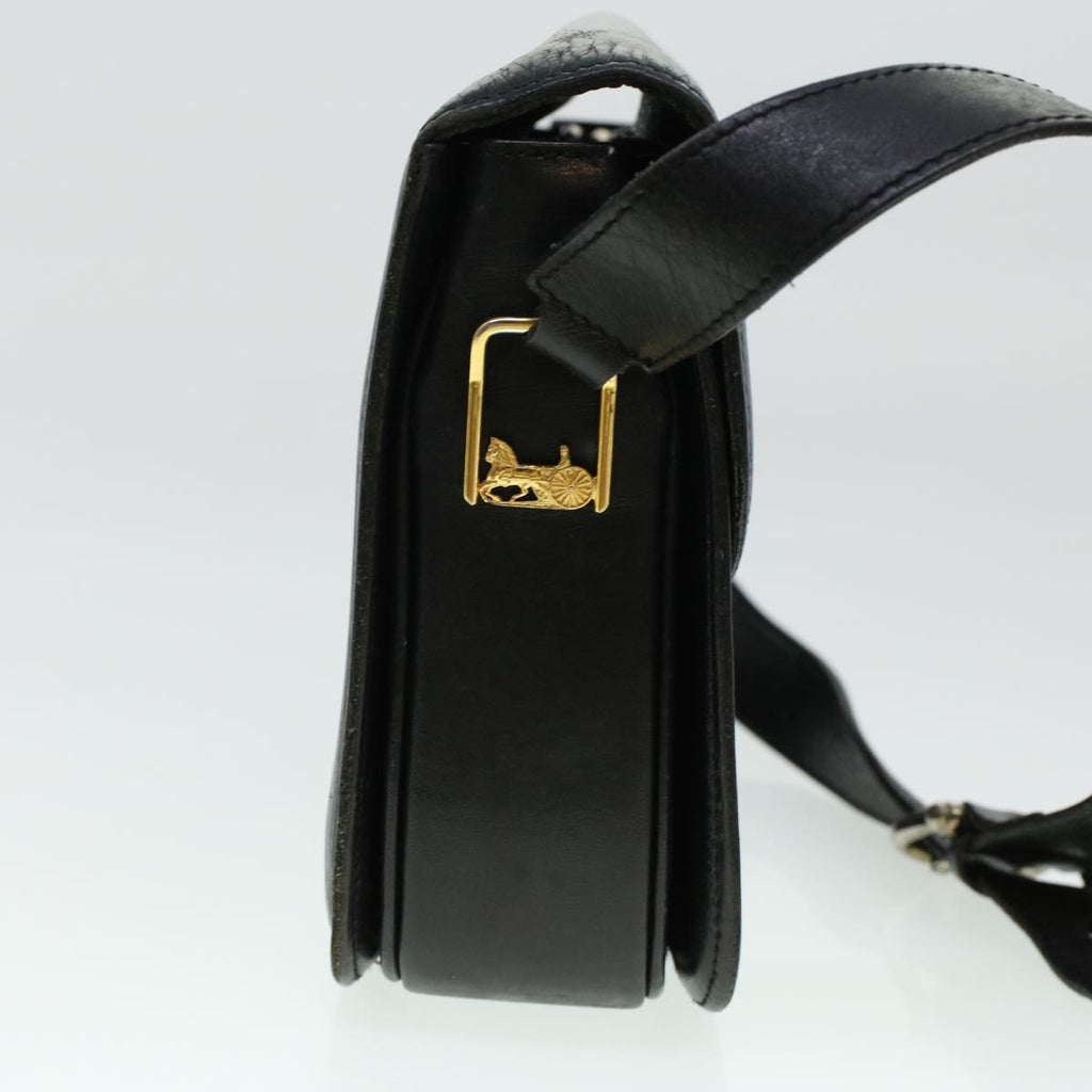 CELINE Horse Carriage Shoulder Bag Leather Black  rd5032